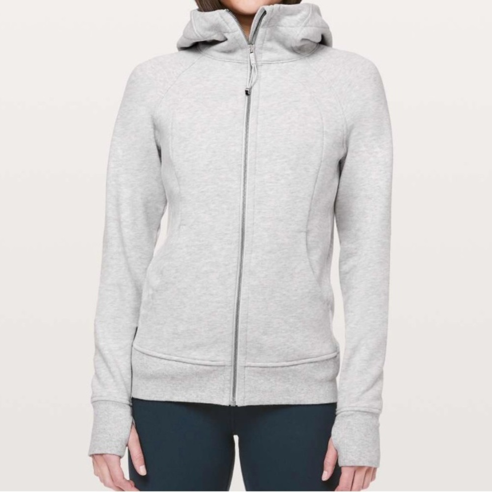 Lululemon sz 6 Scuba Light Gray Zip-Up Hoodie great pre owned condition.
